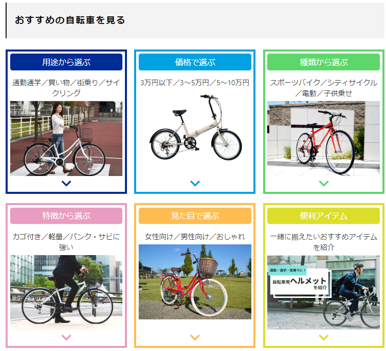 おすすめ自転車記事の事例