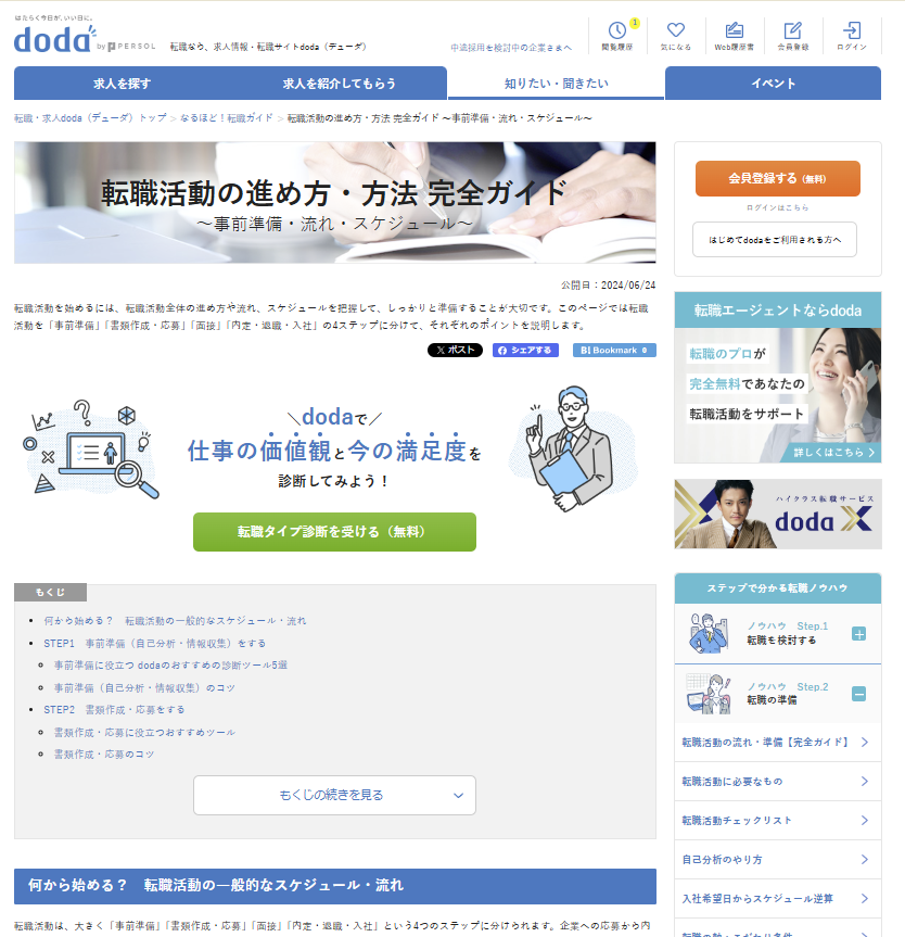 コンテンツページの例