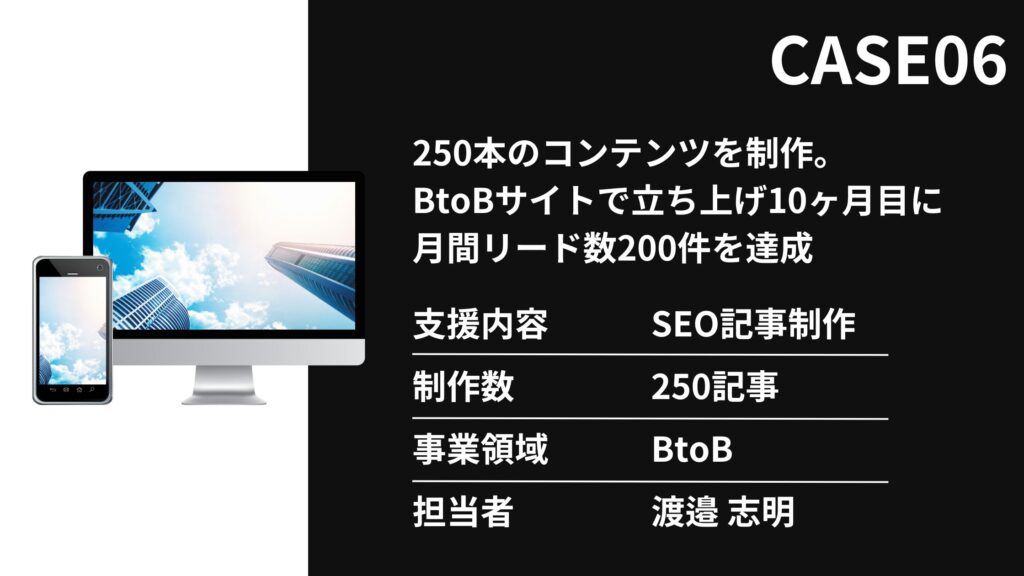 BtoBサイトで立ち上げ10ヶ月目に月間リード数200件を達成